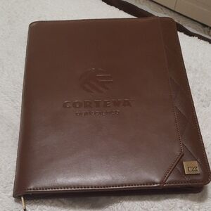 Corteva Brown Leather Portfolio